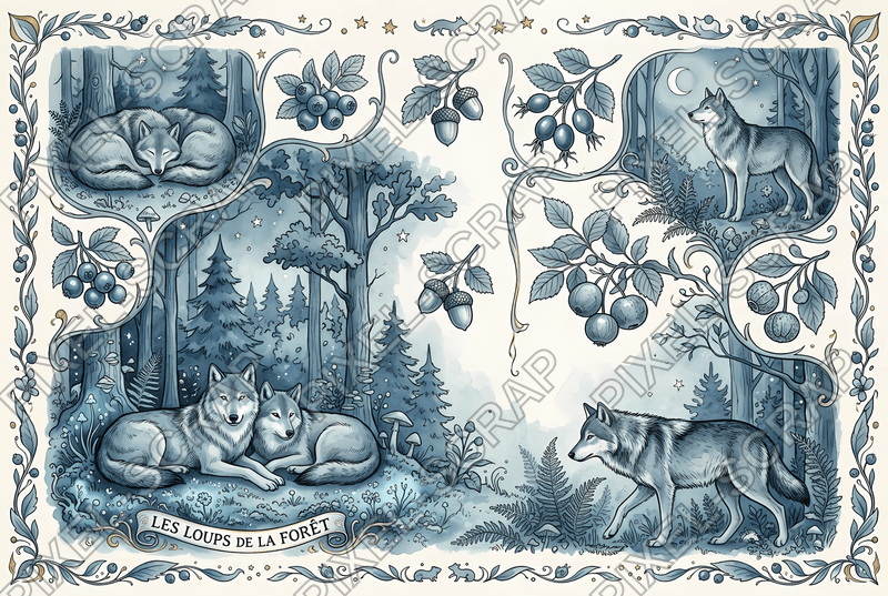 Serene Wolf Night