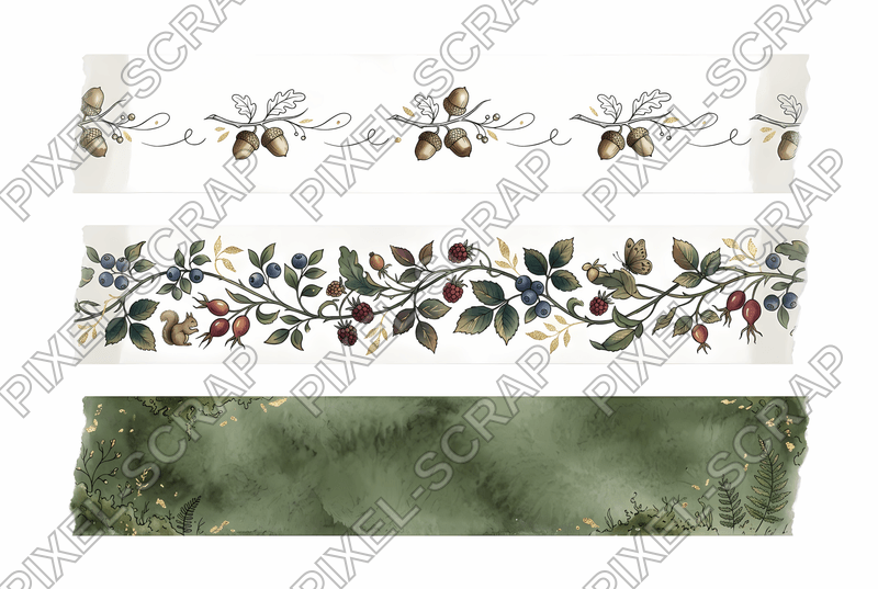 Acorn & Fruit Washi