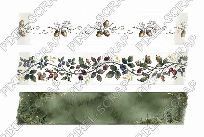 Acorn & Fruit Washi