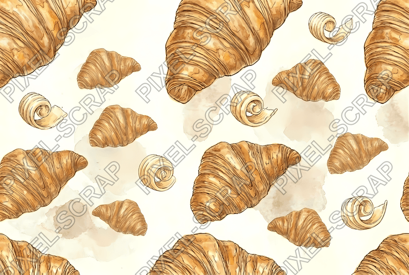Croissant Texture Watercolor