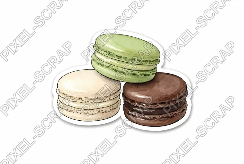 Realistic Macaron Set
