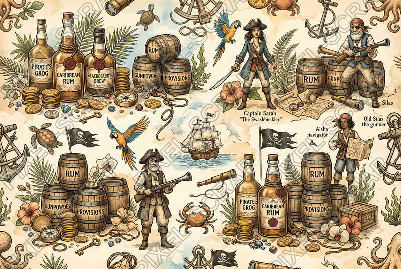 Rum & Barrels Pattern