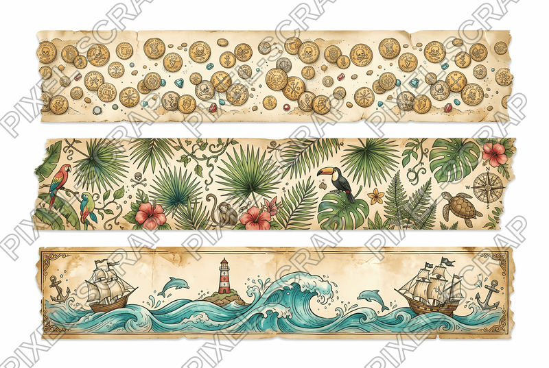 Gold Coin & Wave Washi