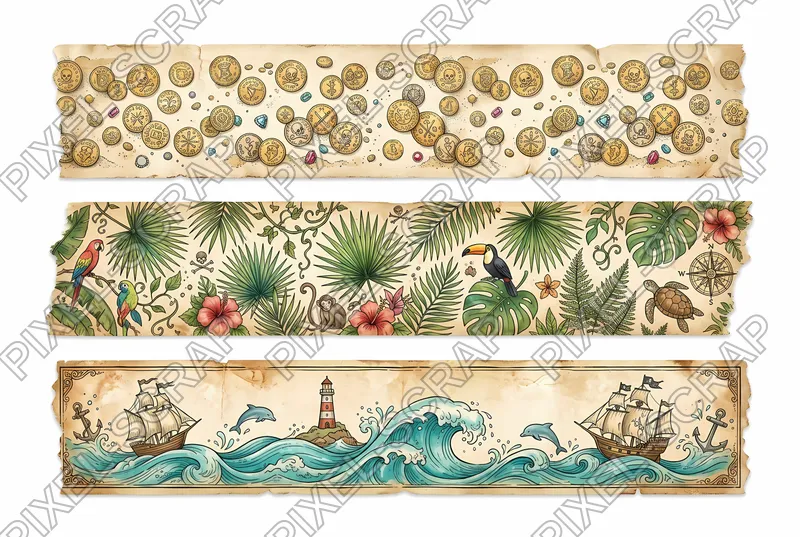Gold Coin & Wave Washi