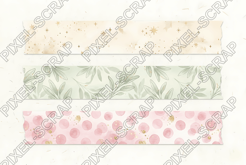 Gold Star & Leaf Washi