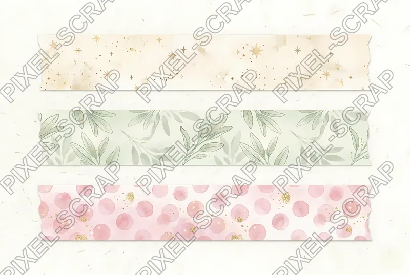 Gold Star & Leaf Washi