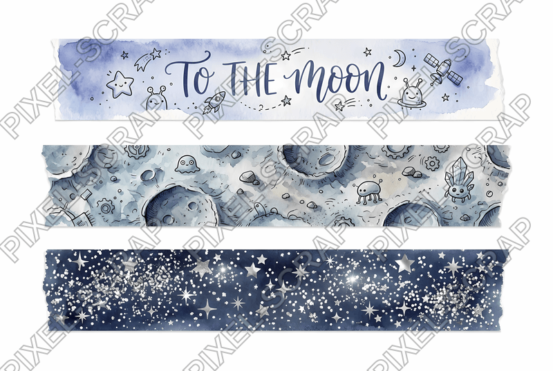 Silver Leaf Stars Washi