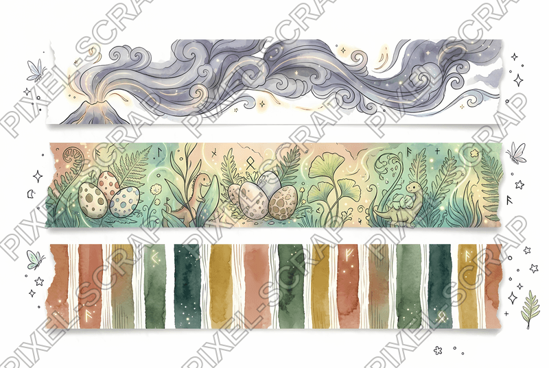 Volcanic Smoke Egg Stripes Washi