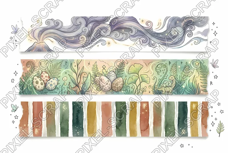 Volcanic Smoke Egg Stripes Washi