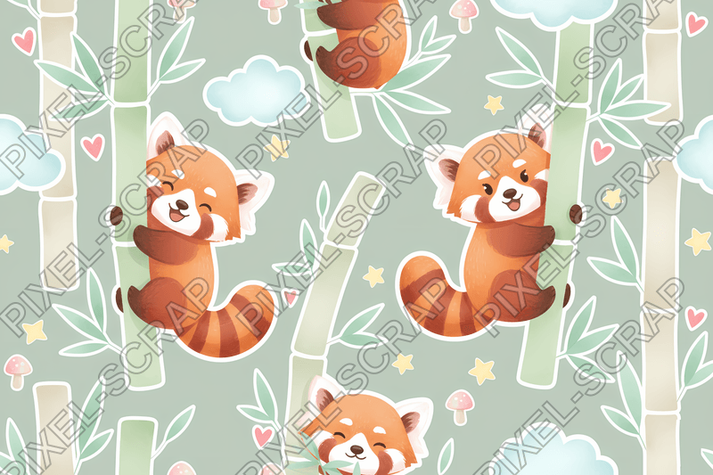 Bamboo & Hearts Pattern