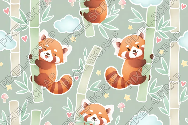 Bamboo & Hearts Pattern